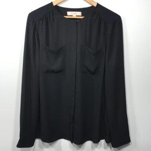 Loft Sheer Black Blouse Women’s Size Large